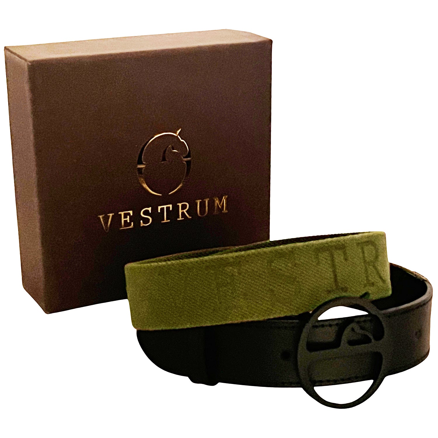 VESTRUM - &quot;POZZALLO&quot; Belt in Army Green and Matte Black