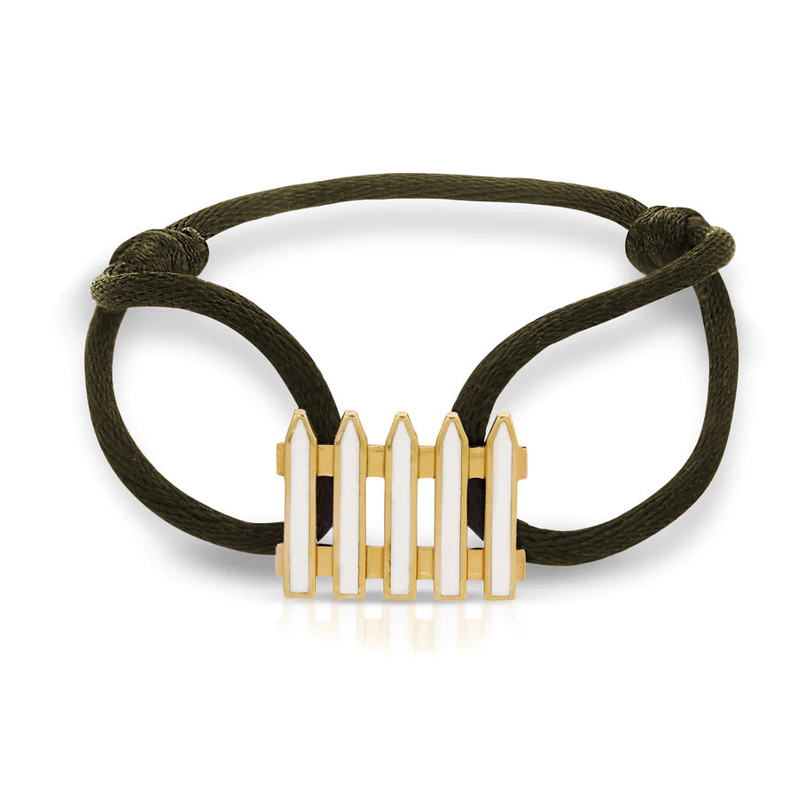 Coco &amp; Om - &quot;ENGLISH COTTAGE FENCE&quot; Bracelet with Enamel Inlay