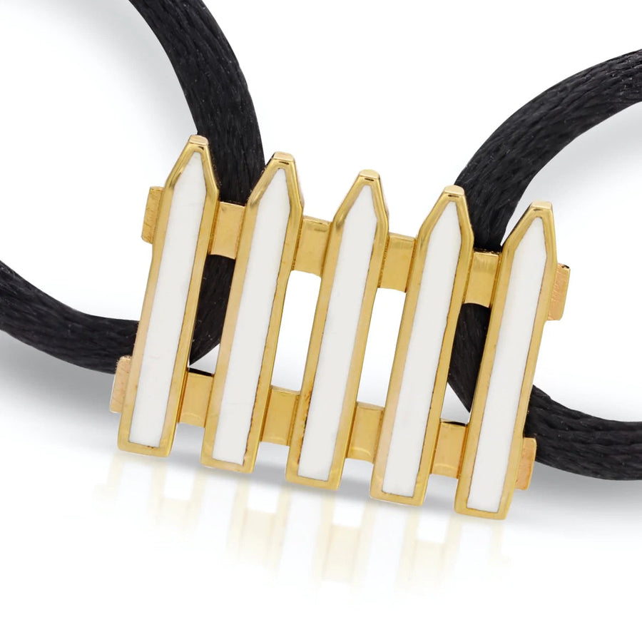 Coco & Om - "ENGLISH COTTAGE FENCE" Bracelet with Enamel Inlay