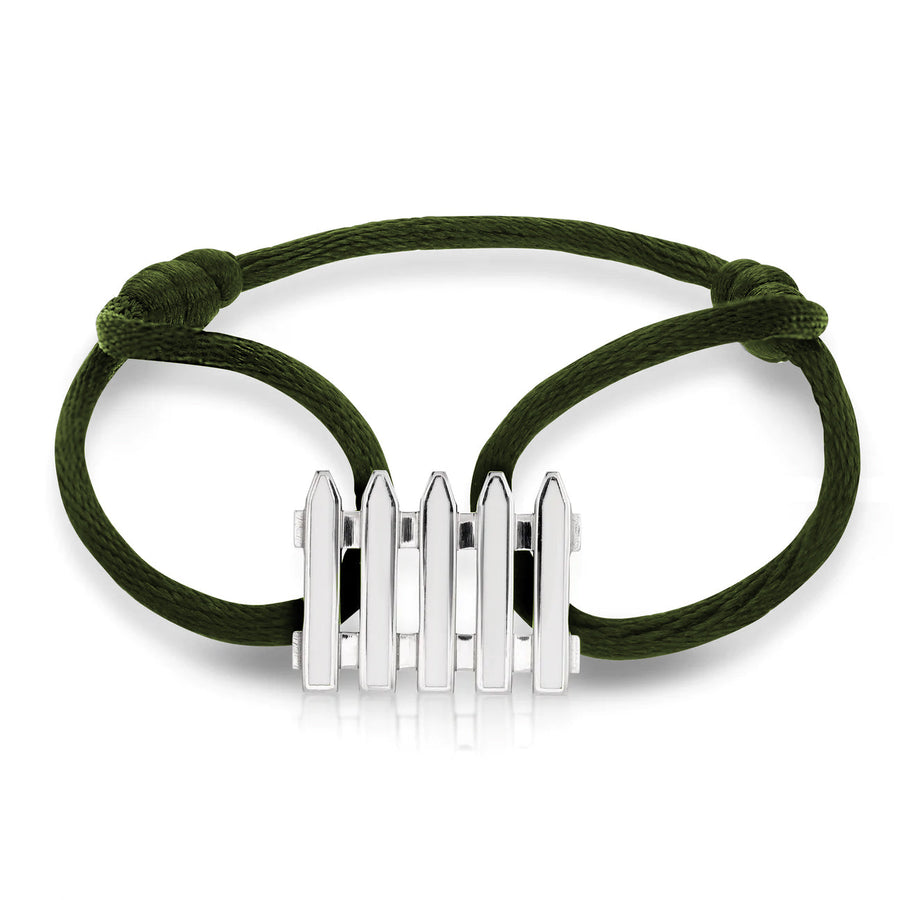 Coco & Om - "ENGLISH COTTAGE FENCE" Bracelet with Enamel Inlay