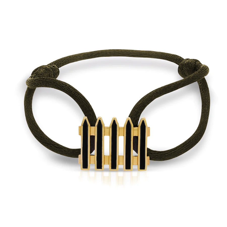 Coco &amp; Om - &quot;ENGLISH COTTAGE FENCE&quot; Bracelet with Enamel Inlay