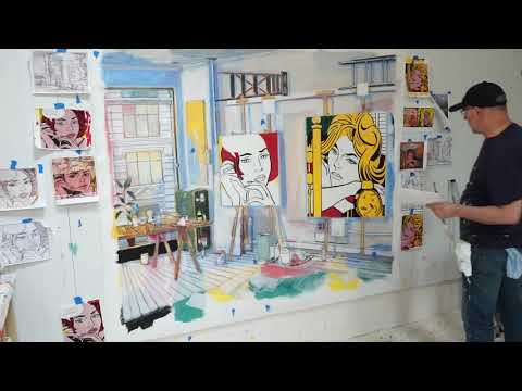 DAMIAN ELWES - "Number 102" - Hand Painted Jeans by Damian Elwes